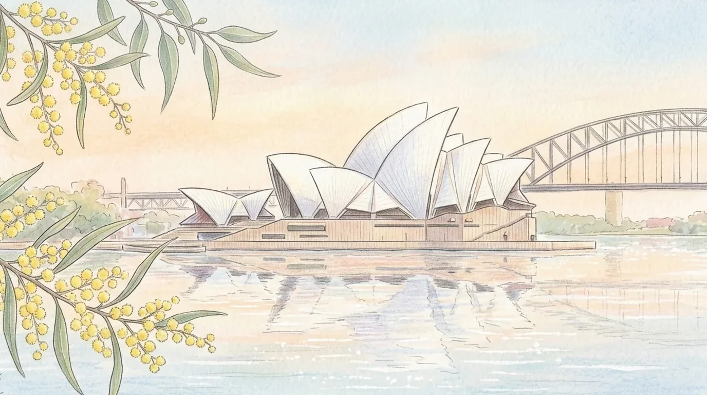 Illustrated travel guide for Australia